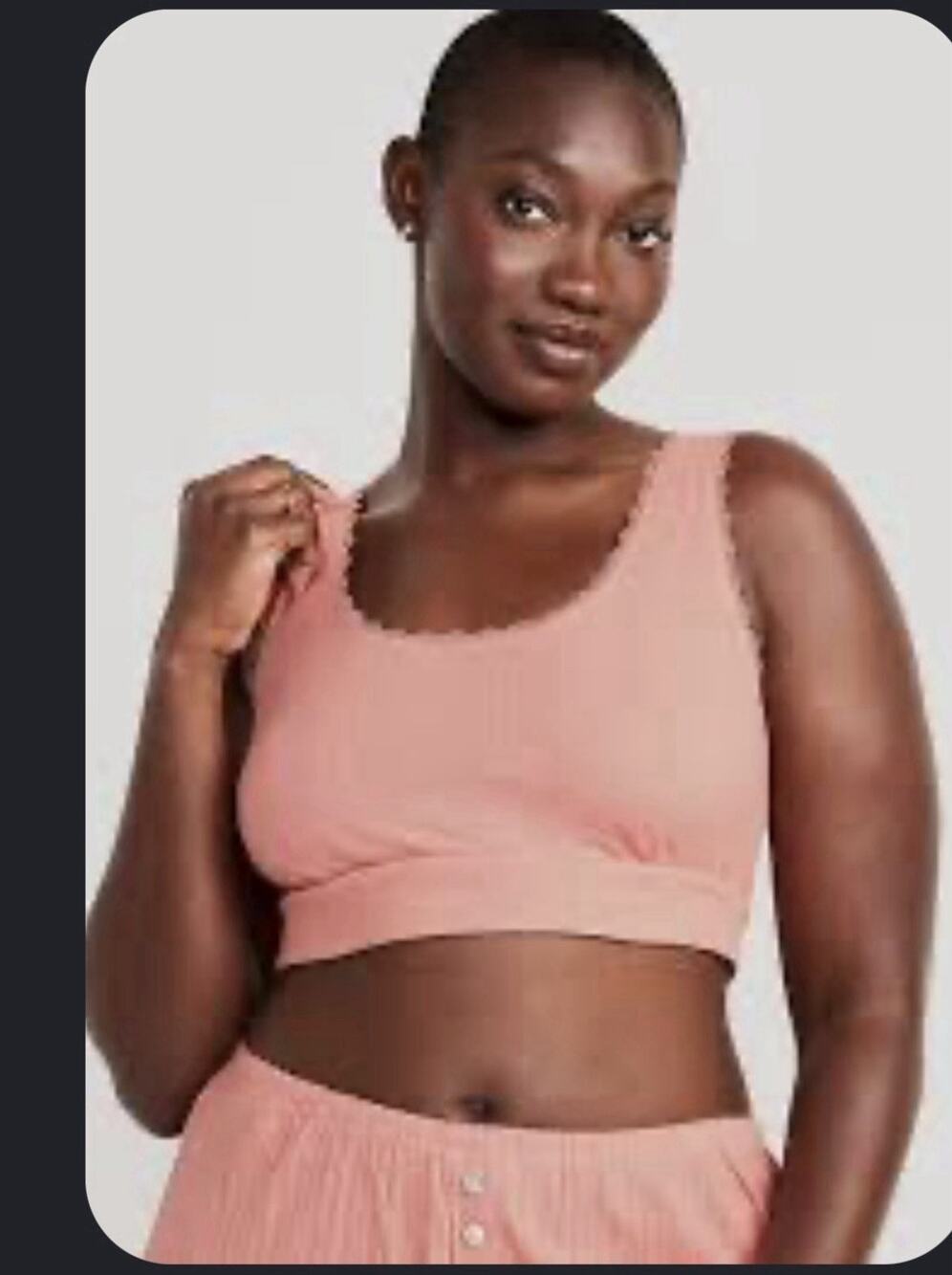 Old Navy Sunday Sleep Ribbed Lounge Bralette Peach 4X Plus